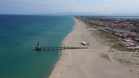 Sandy-coastline-Leucate-France-mediterranean-sea-aerial-view-blu-sky-summer-day